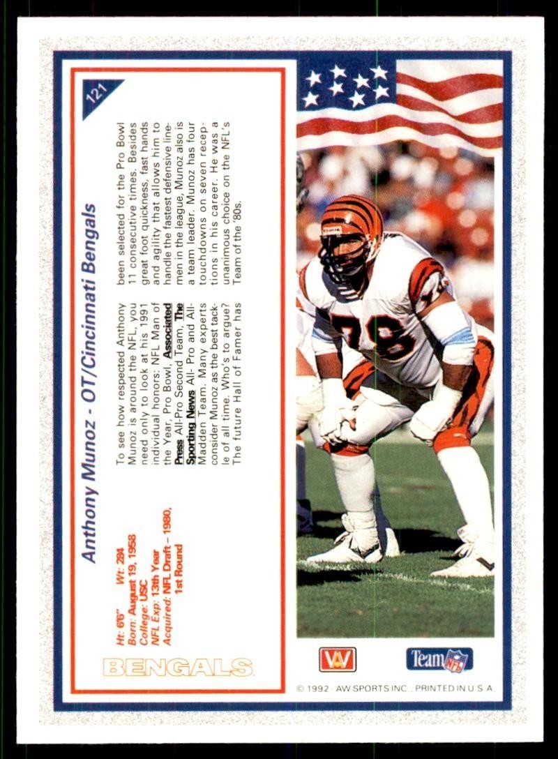 1992 All World Sports Anthony Munoz Football Cards #121