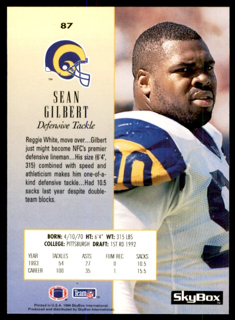 1994 Skybox Sean Gilbert Los Angeles Rams #87