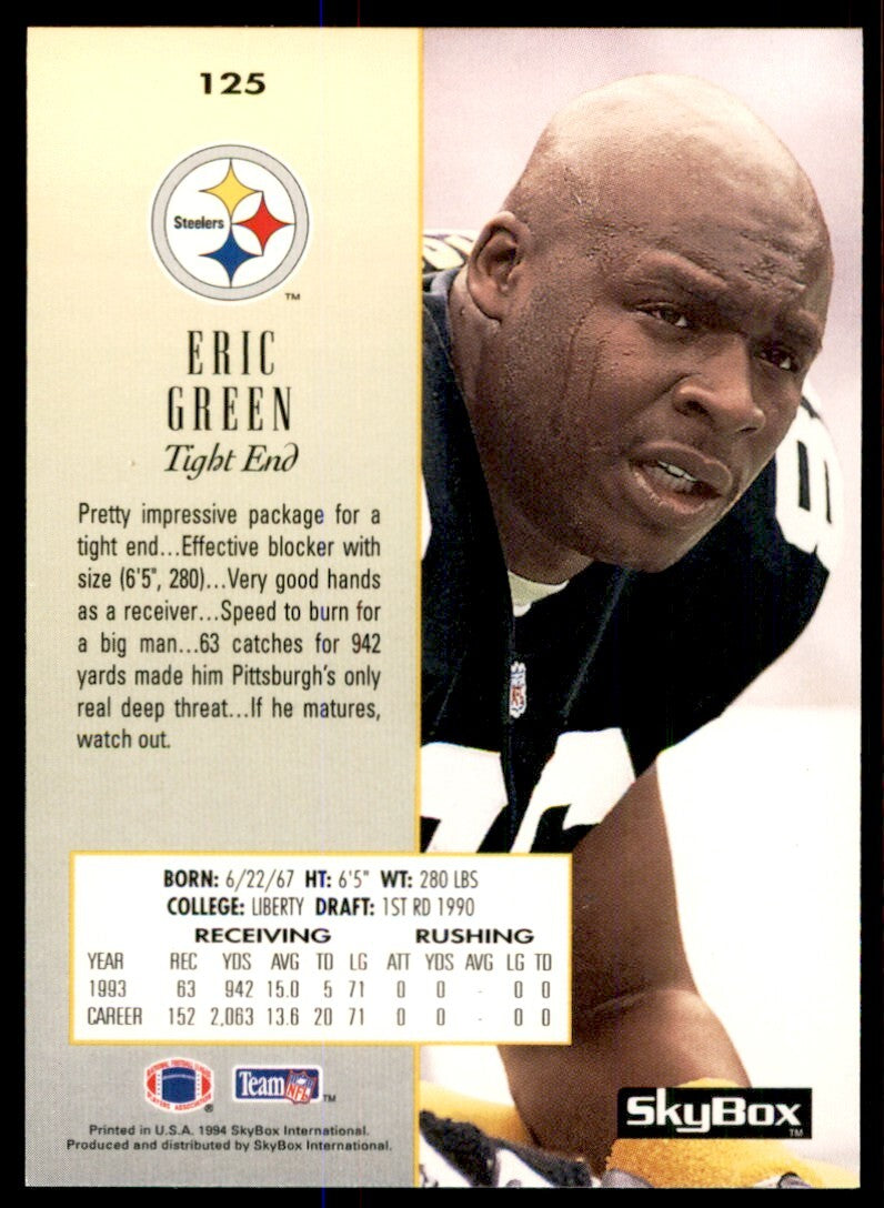 1994 Skybox Eric Green Pittsburgh Steelers #125