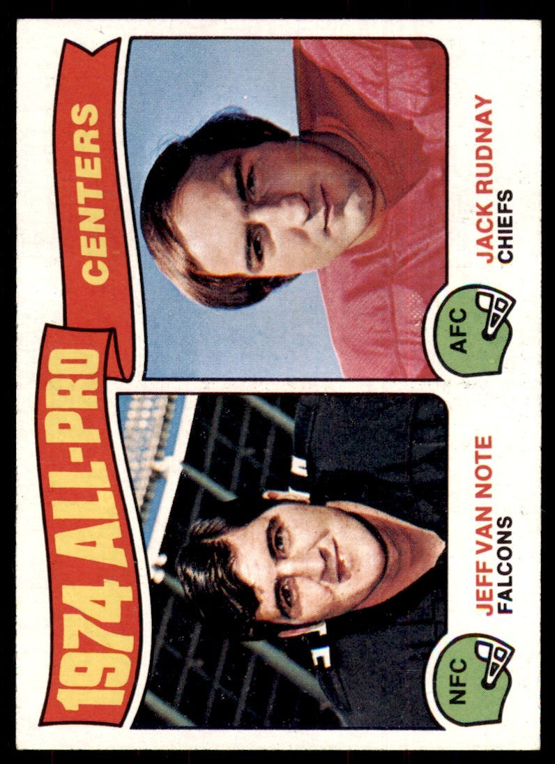 1975 TOPPS JEFF VAN NOTE/JACK RUDNAY ATLANTA FALCONS/KANSAS CITY CHIEFS #204