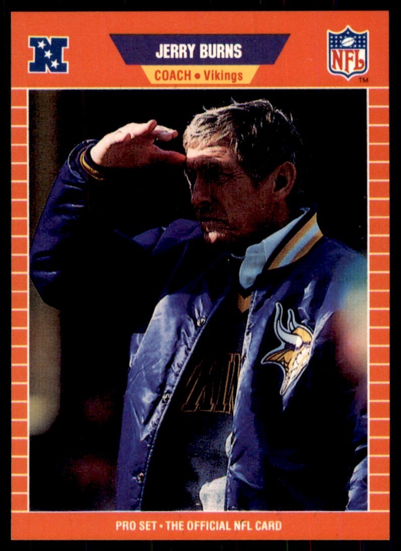 1989 Pro Set Jerry Burns Football Cards #243