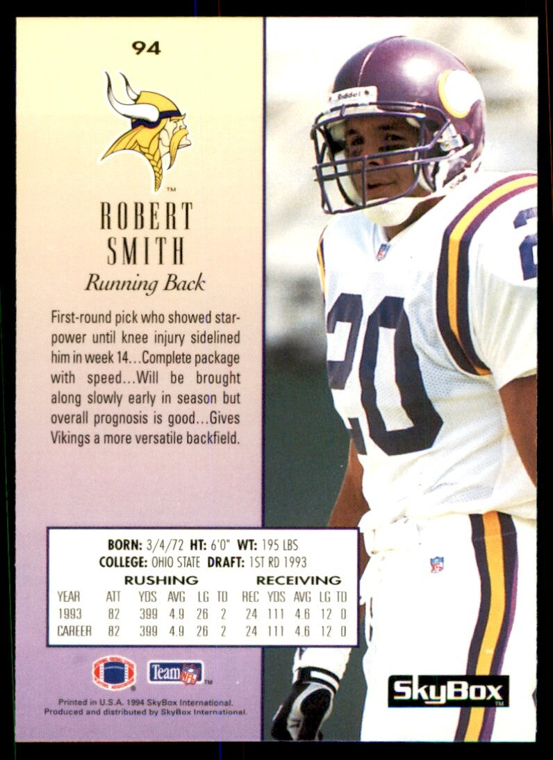 1994 Skybox. Robert Smith Minnesota Vikings #94