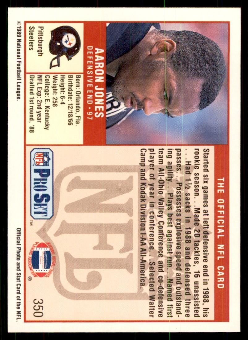 1989 Pro Set Aaron Jones Football Cards #350