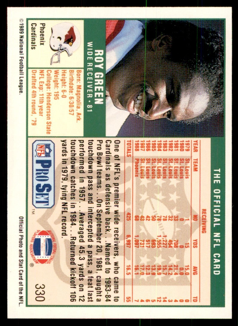 1989 Pro Set Roy Green Football Cards #330