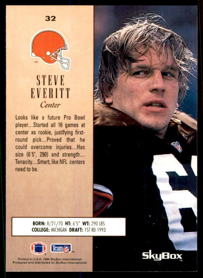1994 Skybox. Steve Everitt Cleveland Browns #32