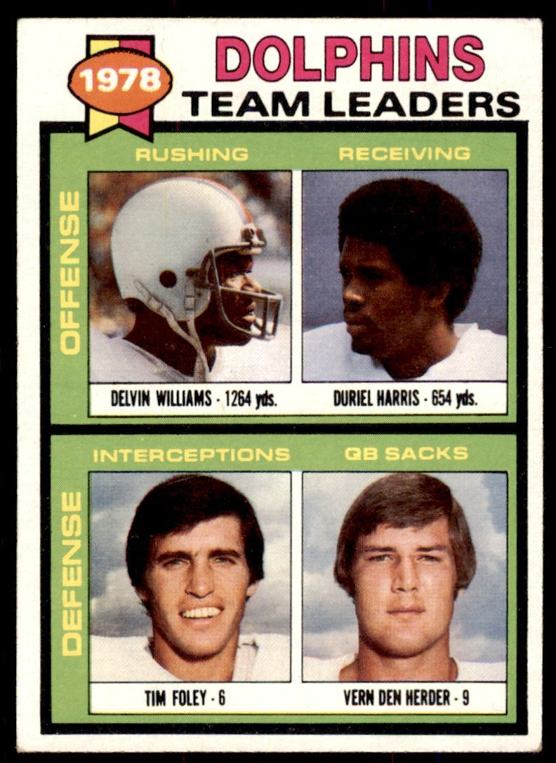 1979 TOPPS* DELVIN WILLIAMS/DURIEL HARRIS/TIM FOLEY/VERN DEN HERDER MIAMI