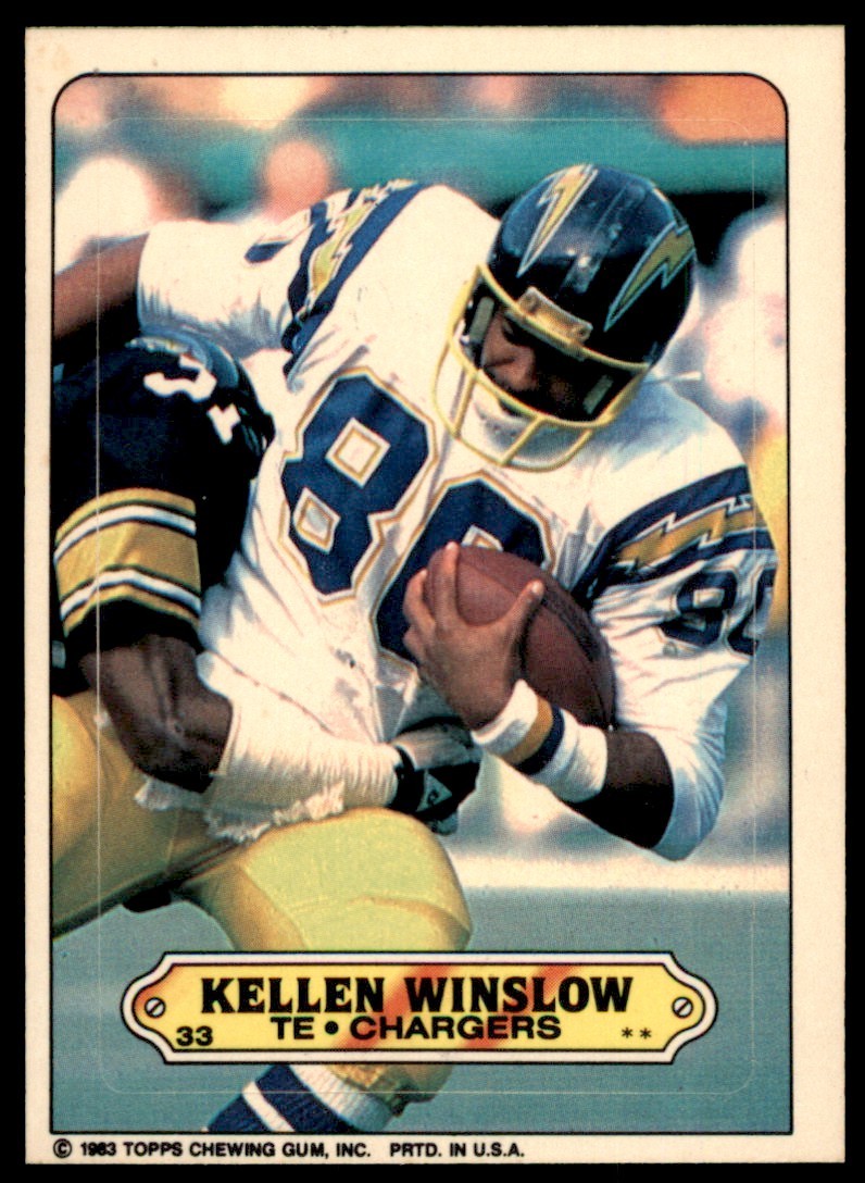 1983 Topps Stickers Kellen Winslow San Diego Chargers #33