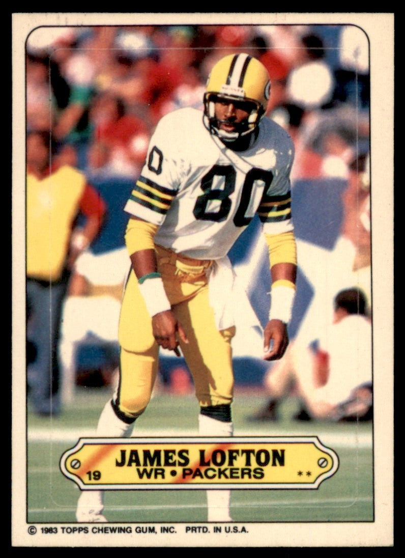 1983 Topps Stickers James Lofton Green Bay Packers #19