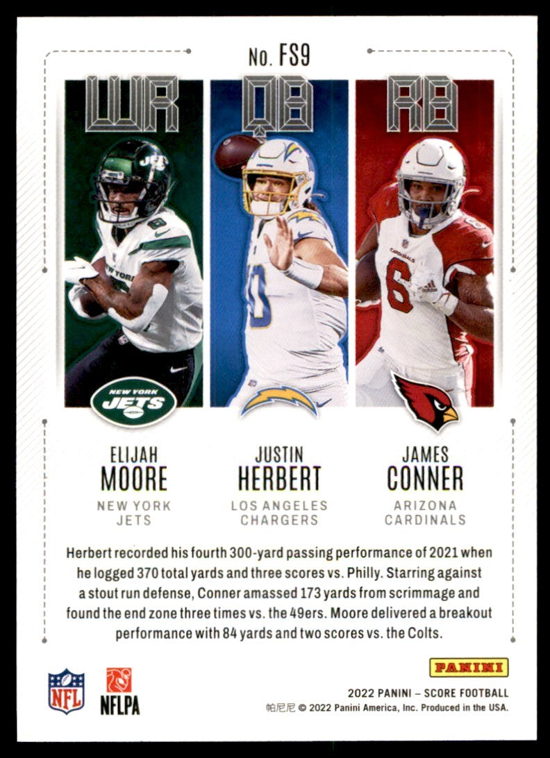 2022 SCORE MOORE/HERBERT/CONNER JETS/CHARGERS/CARDINALS #FS9