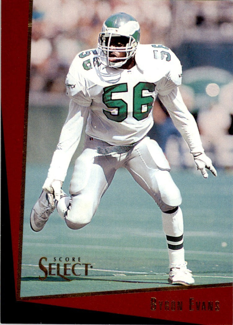 1993 SCORE SELECT BYRON EVANS PHILADELPHIA EAGLES #106