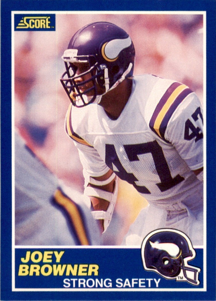 1989 SCORE JOEY BROWNER MINNESOTA VIKINGS #38