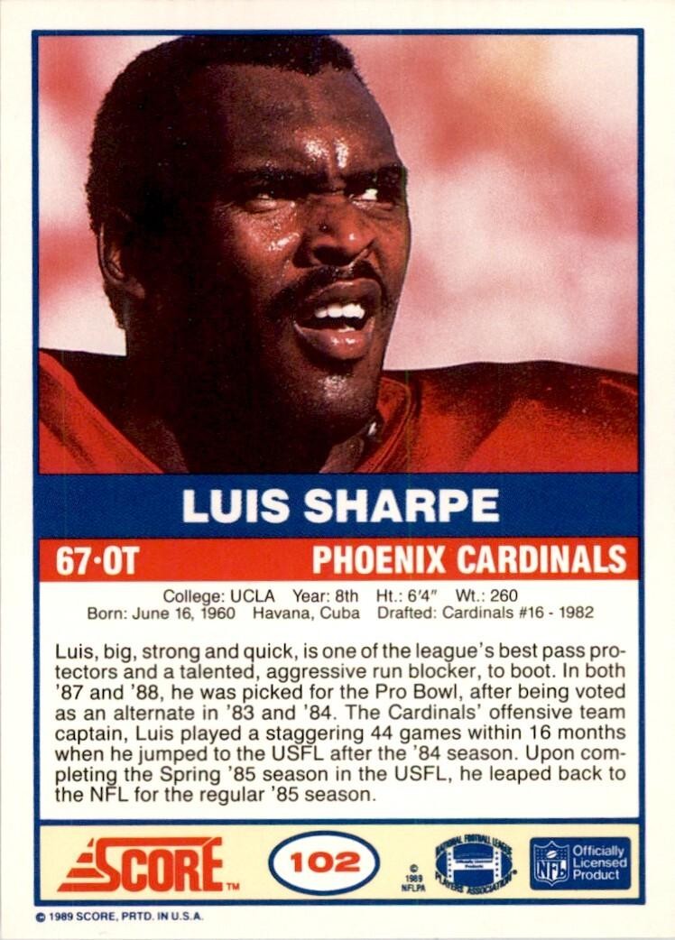 1989 SCORE LUIS SHARPE PHOENIX CARDINALS #102
