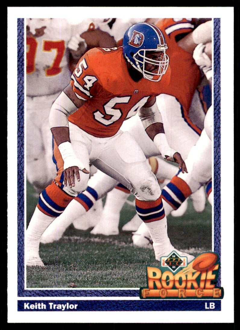 1991 UPPER DECK HIGH # SERIESS KEITH TRAYLOR ROOKIE DENVER BRONCOS #618