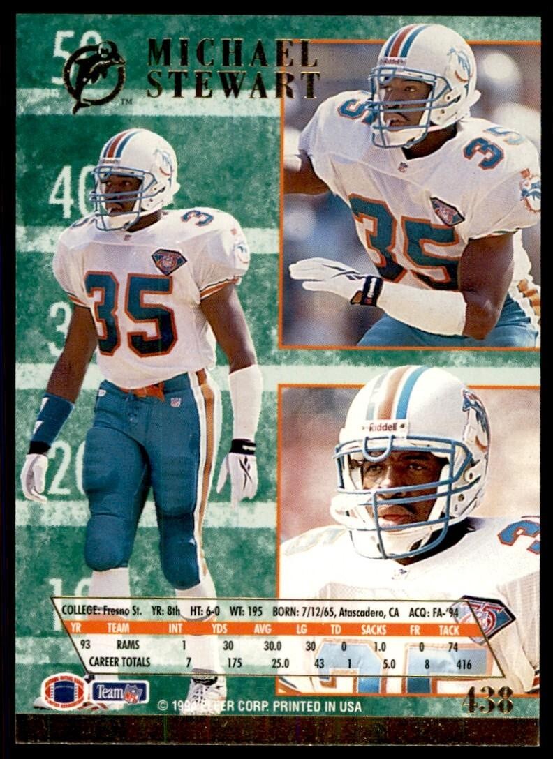 1994 FLEER ULTRA MICHAEL STEWART MIAMI DOLPHINS #438