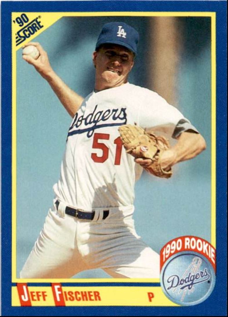1990 Score Jeff Fischer Rookie Los Angeles Dodgers #654