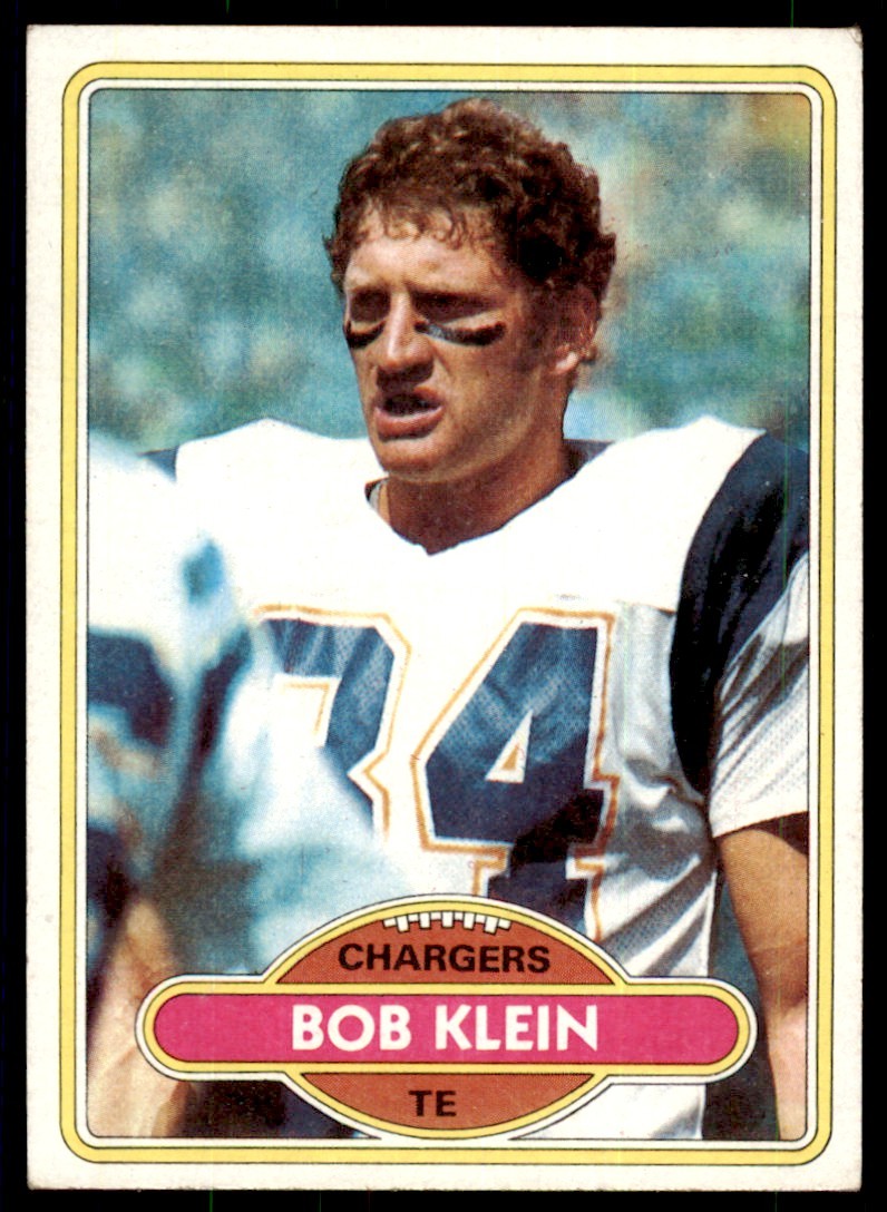 1980 TOPPS FOOTBALL BOB KLEIN SAN DIEGO CHARGERS #283