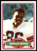 1980 TOPPS FOOTBALL GERALD IRONS CLEVELAND BROWNS #438