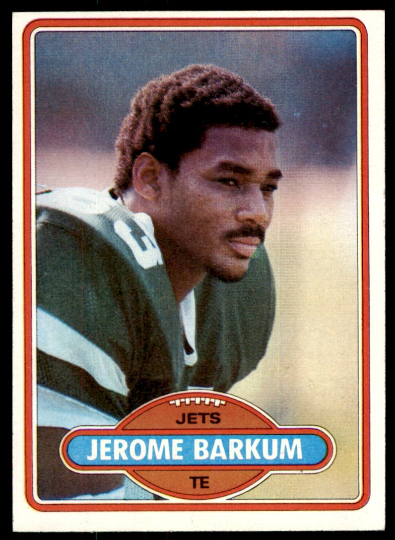 1980 TOPPS FOOTBALL JEROME BARKUM NEW YORK JETS #484