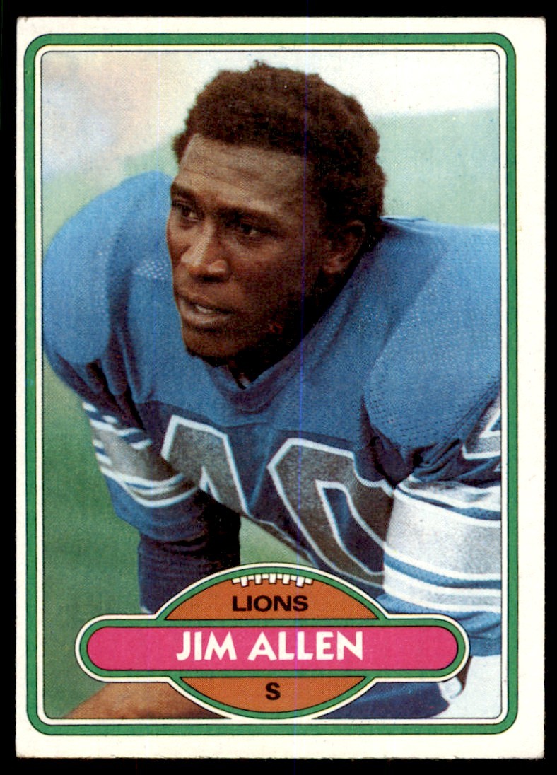 1980 TOPPS JIM ALLEN DETROIT LIONS #409