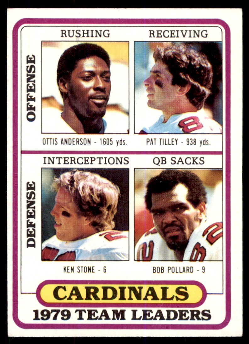 1980 TOPPS FOOTBALL NFL OTTIS ANDERSON/PAT TILLEY/KEN STONE/BOB POLLARD ST.