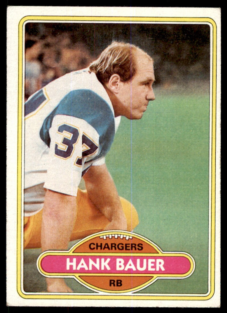 1980 TOPPS FOOTBALL HANK BAUER SAN DIEGO CHARGERS #108