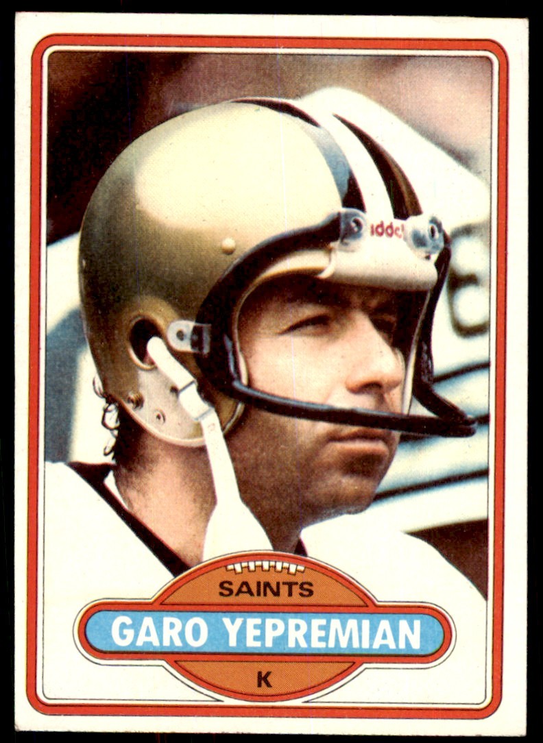 1980 TOPPS FOOTBALL NFL 1 GARO YEPREMIAN NEW ORLEANS SAINTS #235