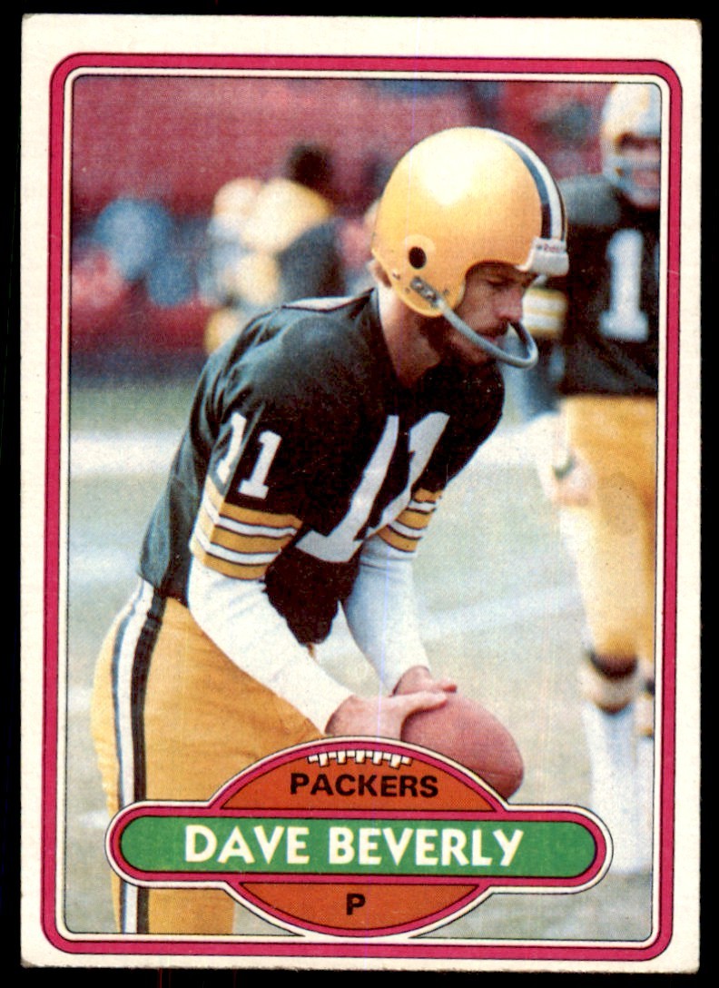 1980 TOPPS FOOTBALL DAVE BEVERLY GREEN BAY PACKERS #259