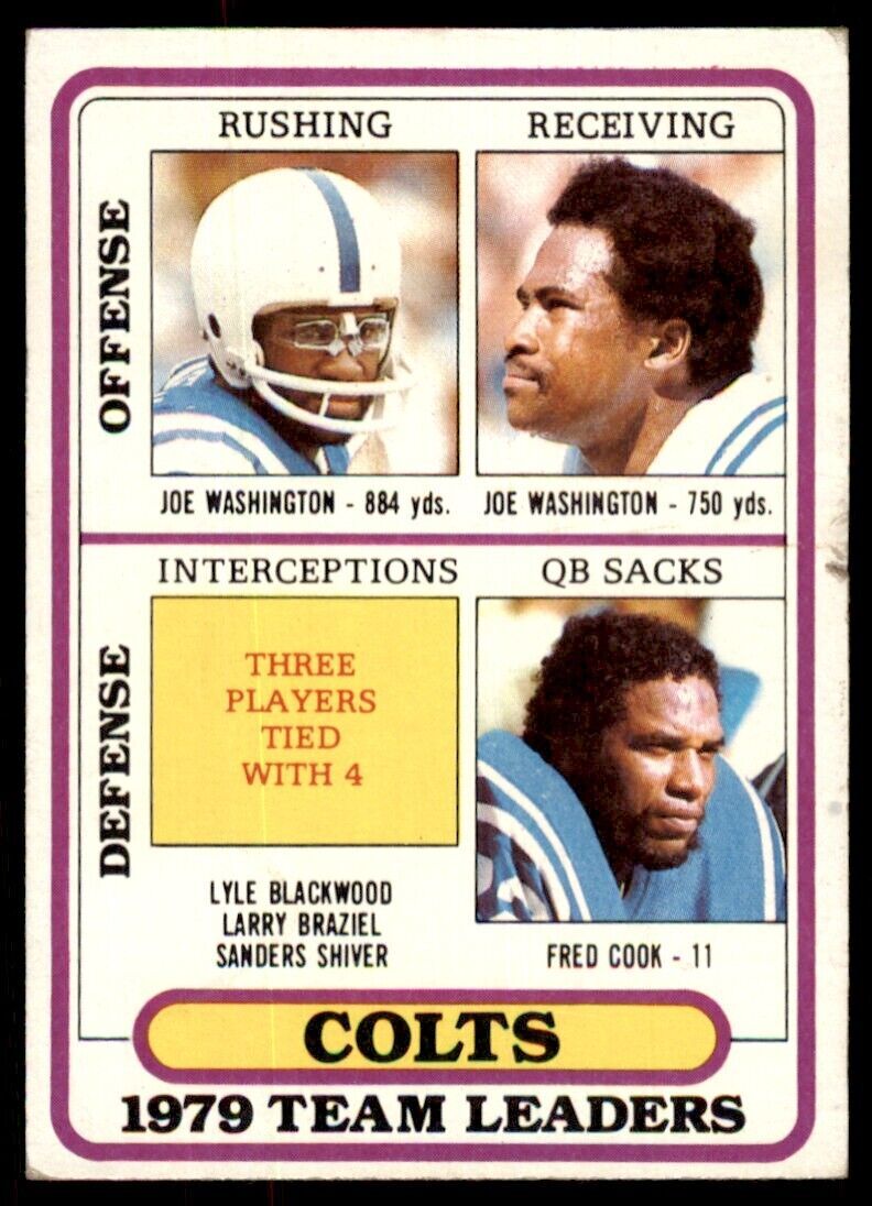 1980 TOPPS JOE WASHINGTON/FRED COOK BALTIMORE COLTS #244