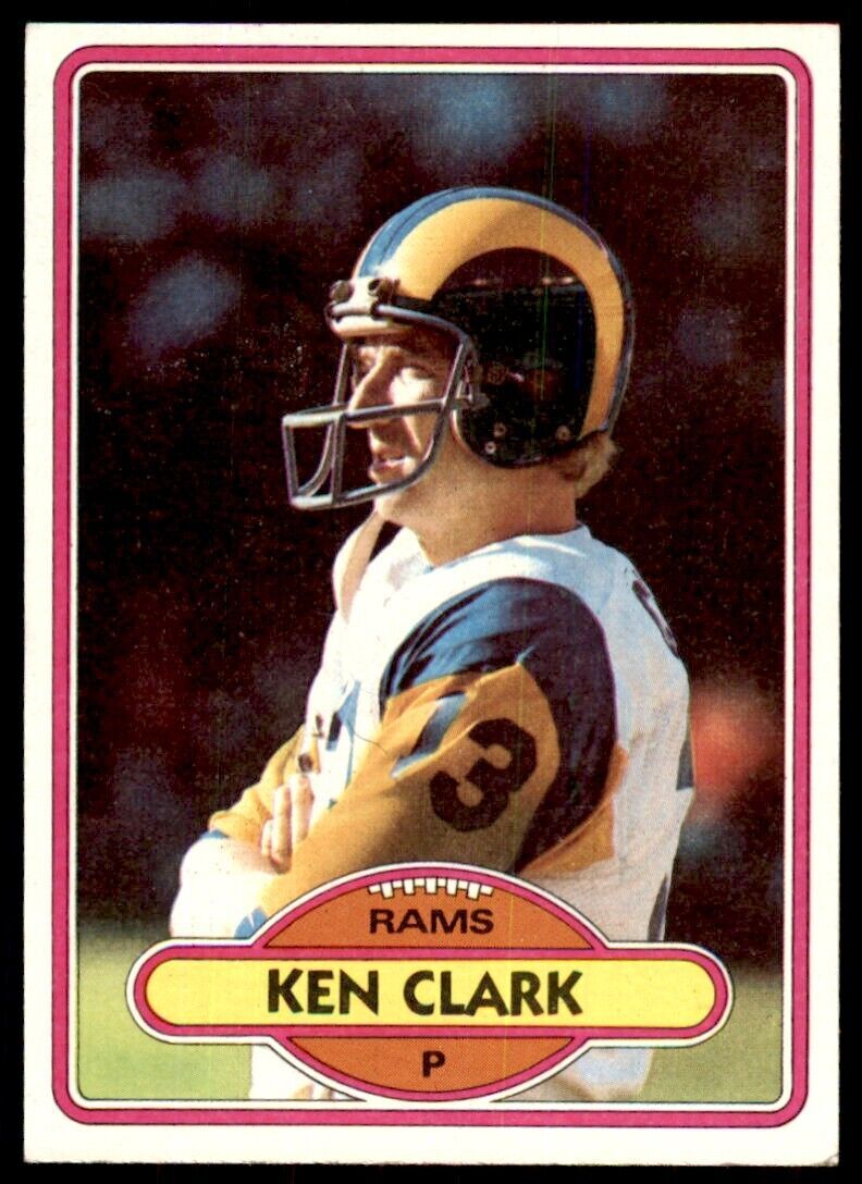 1980 TOPPS KEN CLARK ROOKIE LOS ANGELES RAMS #43