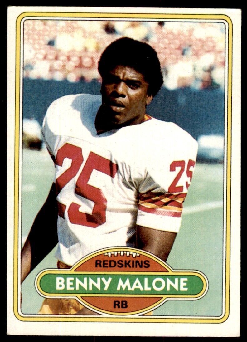 1980 TOPPS.NFL BENNY MALONE WASHINGTON REDSKINS #451.