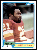 1981 Topps Mike Nelms. Washington Redskins #407