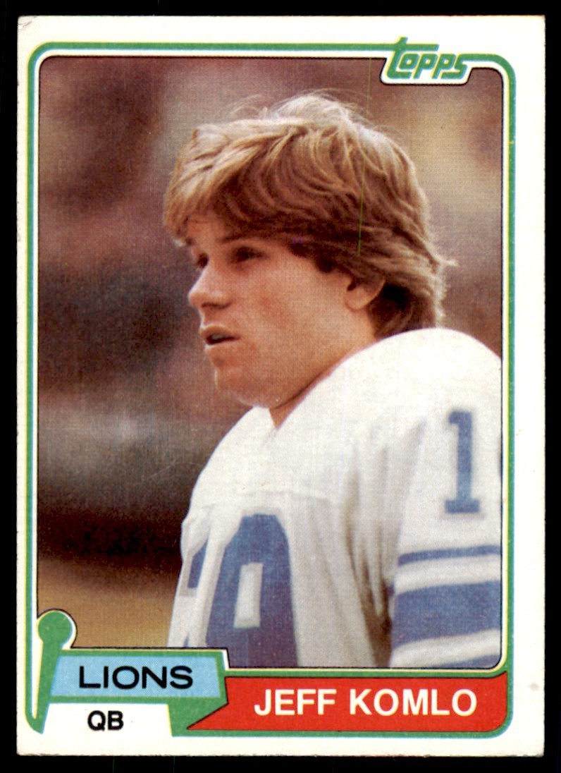 1981 TOPPS JEFF KOMLO. DETROIT LIONS #511