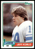 1981 TOPPS JEFF KOMLO* DETROIT LIONS #511
