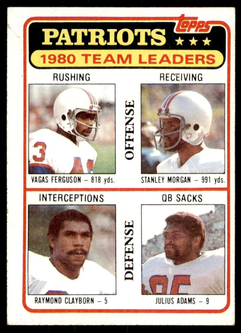 1981 TOPPS* VAGAS FERGUSON/STANLEY MORGAN/RAYMOND CLAYBORN/JULIUS ADAMS NEW
