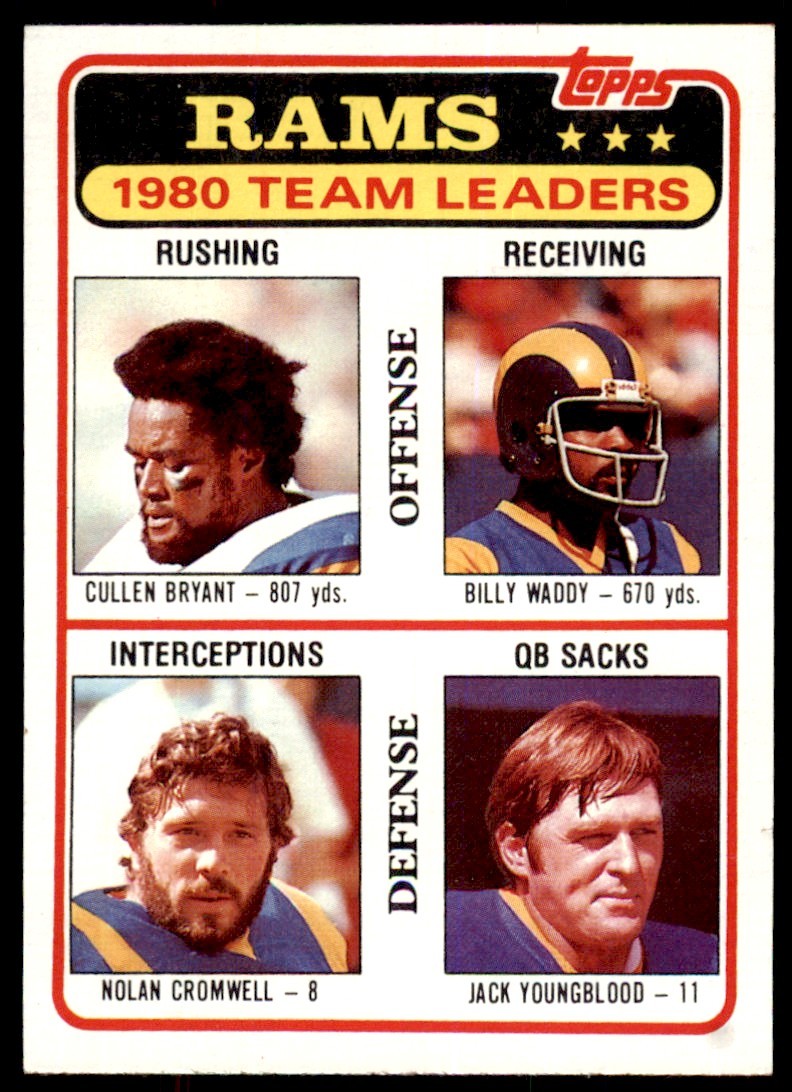 1981 TOPPS* CULLEN BRYANT/BILLY WADDY/NOLAN CROMWELL/JACK YOUNGBLOOD LOS ANGELES