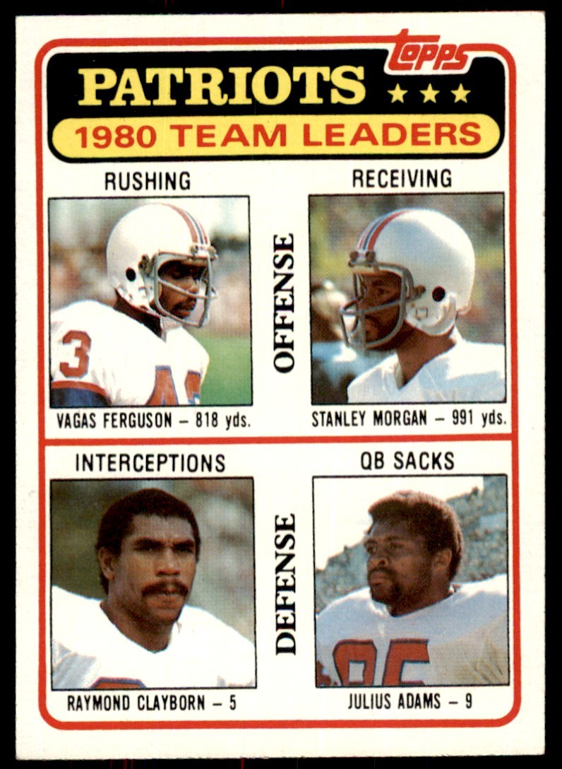 1981 TOPPS*. VAGAS FERGUSON/STANLEY MORGAN/RAYMOND CLAYBORN/JULIUS ADAMS NEW