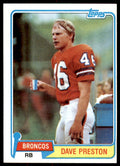 1981 TOPPS_ DAVE PRESTON DENVER BRONCOS #52
