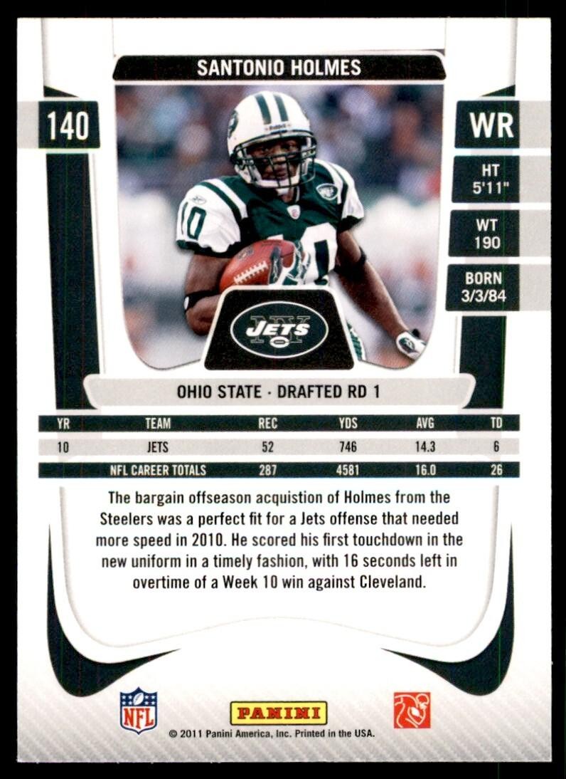 2011 Panini Prestige Santonio Holmes Football Cards #140