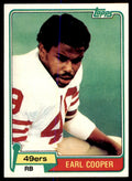 1981 TOPPS: EARL COOPER. SAN FRANCISCO 49ERS #75