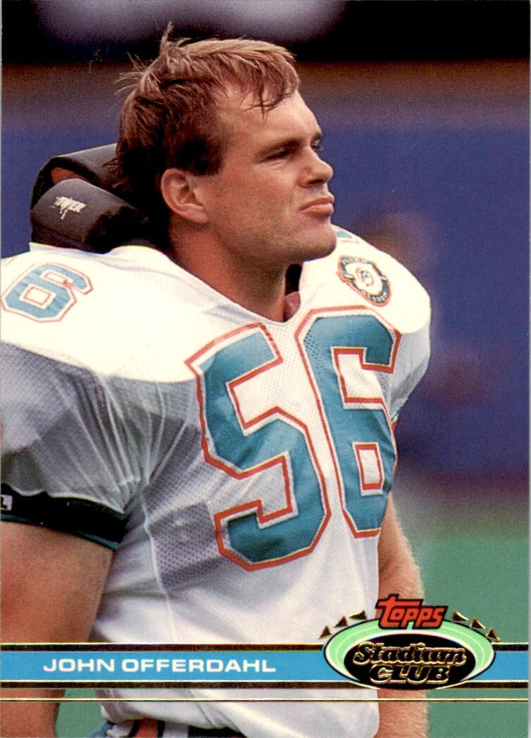 1991 Stadium Club John Offerdahl . Miami Dolphins #450