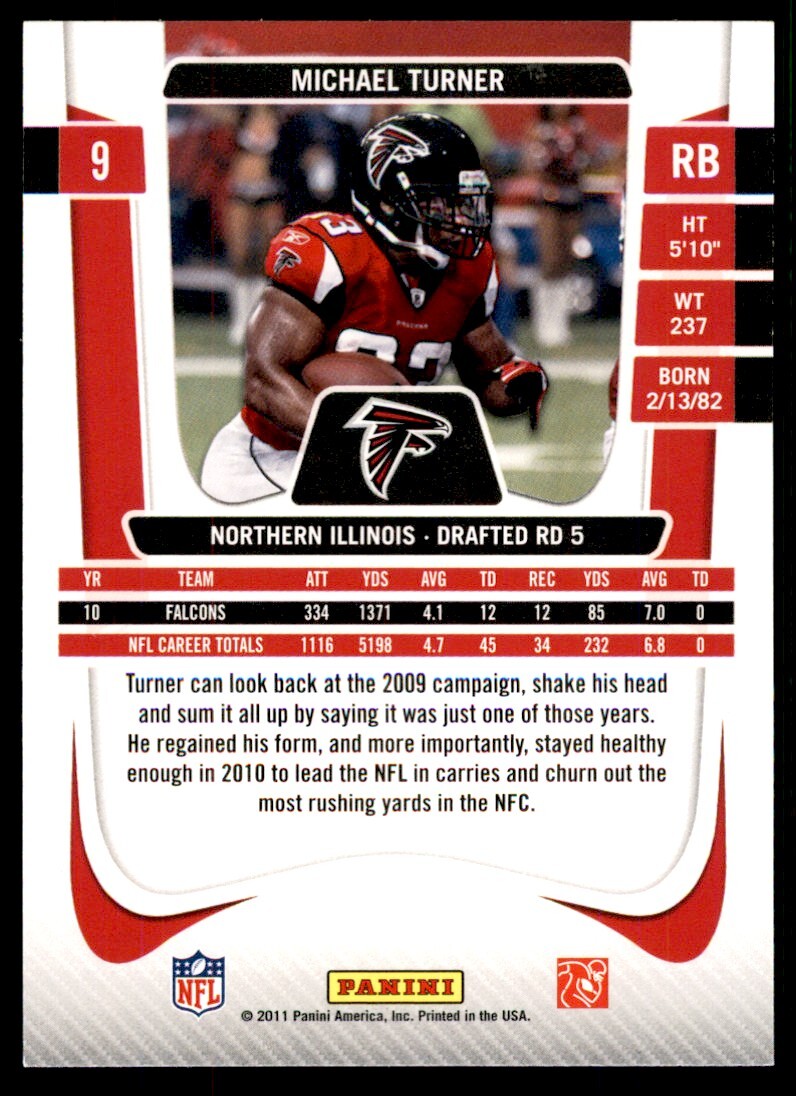 2011 Panini Prestige Michael Turner Football Cards #9