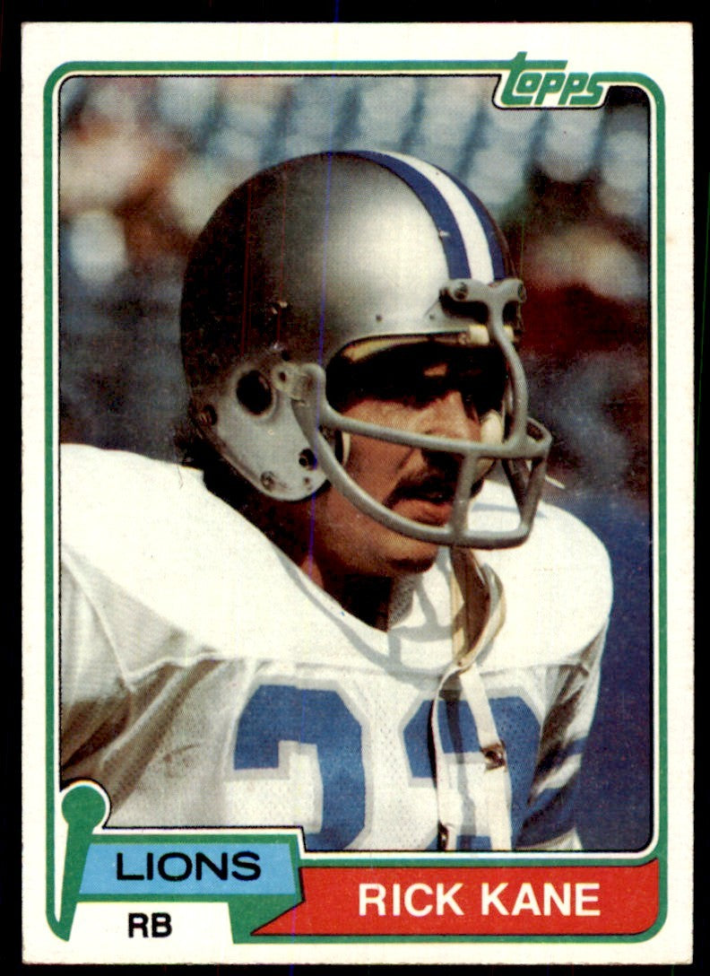 1981 TOPPS' RICK KANE DETROIT LIONS #66