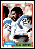 1981 TOPPS' GLEN EDWARDS* SAN DIEGO CHARGERS #418