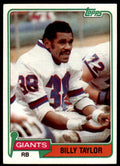 1981 TOPPS! BILLY TAYLOR NEW YORK GIANTS #34