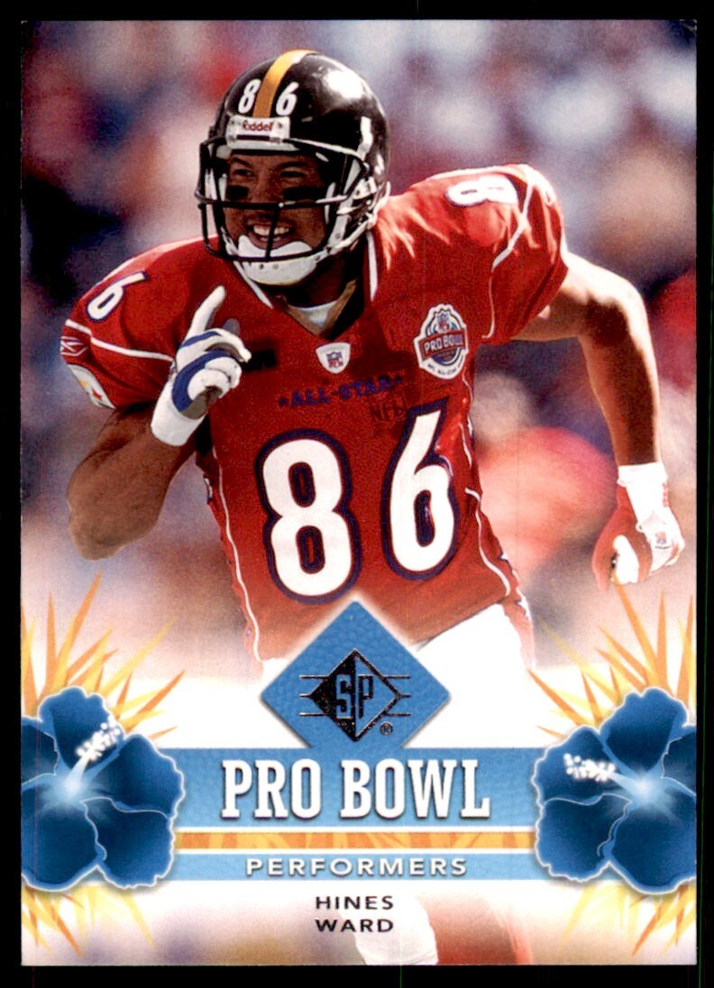 2008 SP Authentic Football Card Hines Ward Pittsburgh Steelers #PBP-23