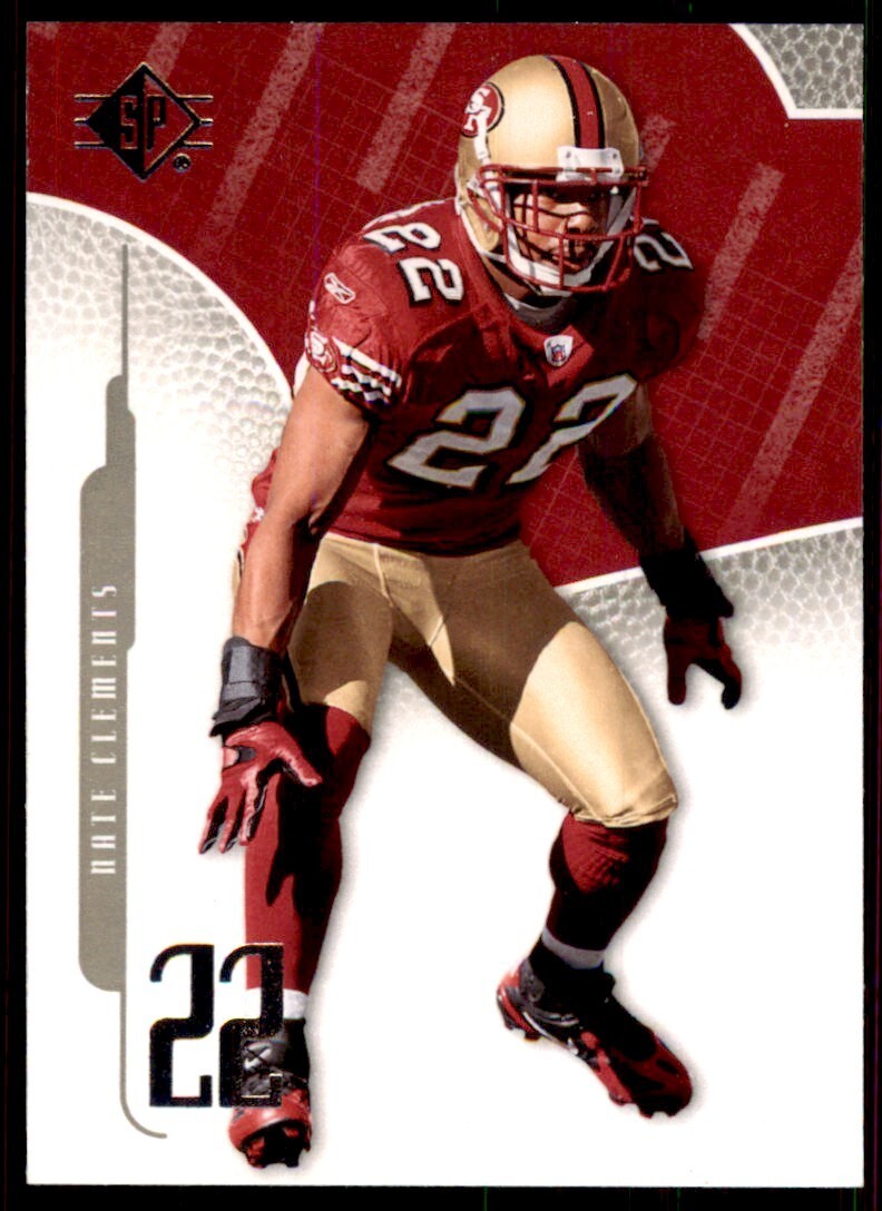 2008 SP Authentic Football Card Nate Clements San Francisco 49ers #98