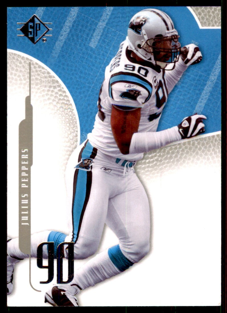2008 SP Authentic Football Card Julius Peppers Carolina Panthers #81