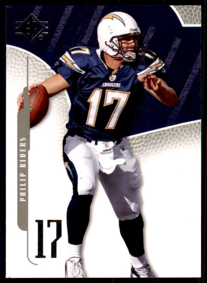 2008 SP Authentic Football Card Philip Rivers San Diego Chargers #49