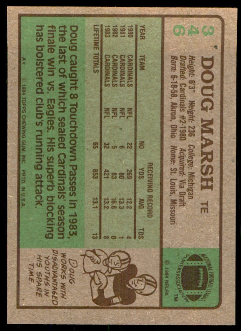 1984 TOPPS Doug Marsh. St. Louis Cardinals #346