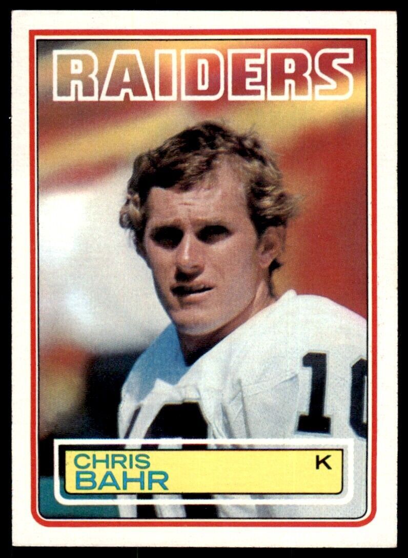1983 TOPPS CHRIS BAHR LOS ANGELES RAIDERS #296